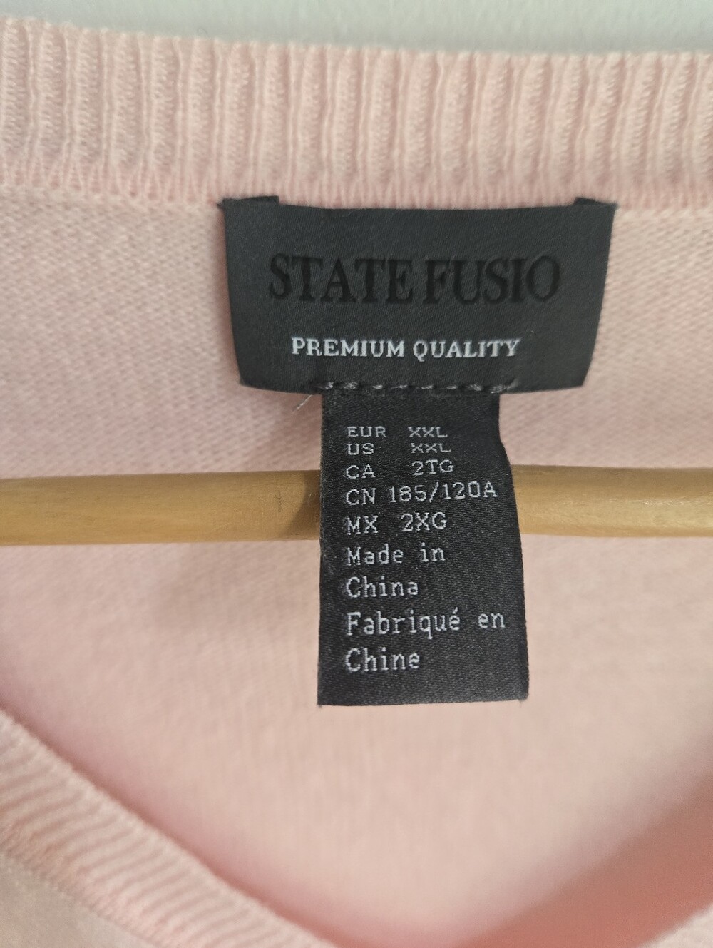 STATE FUSIO Prenium Quality Pink V-Neck Merino Wool & Cashmere Knit Sweater - Picture 2 of 10